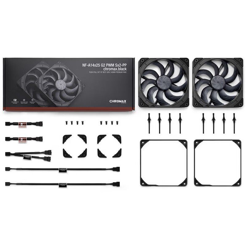 noctua NF-A14x25 G2 PWM Sx2-PP chromax.black (NF-A14x25-G2-PWM-SX2