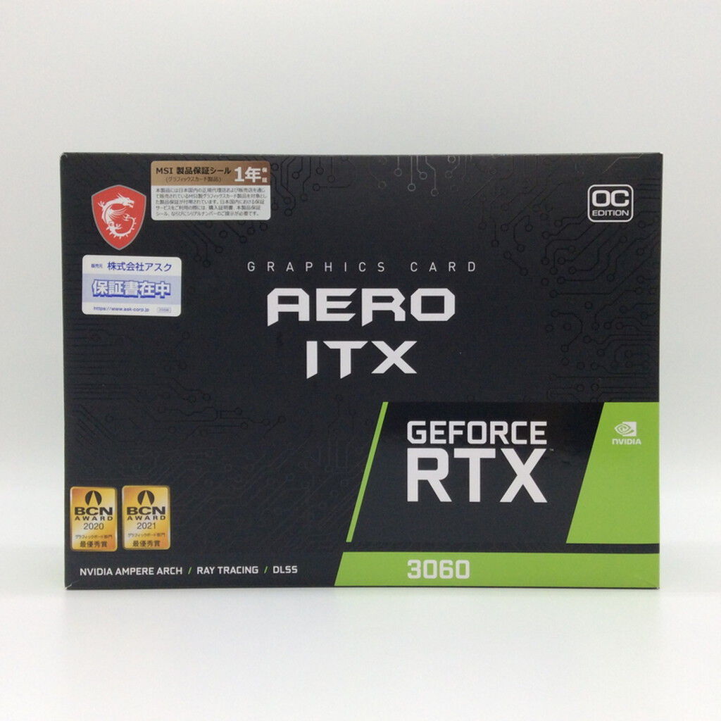 中古 MSI GeForce RTX 3060 AERO ITX 12G OC (RTX3060 12G) 3280021900