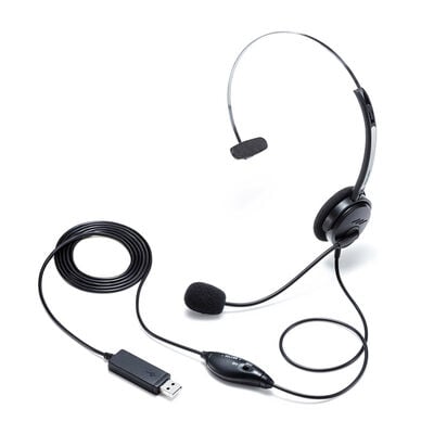サンワサプライ  MM-HSU12BK (USBヘッドセット) 