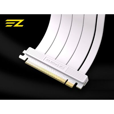 EZDIY  RC21 - PCIe 5.0 x16 200 mm Riser Cable 90-Degree - White EZDPC247-1 (PCIe 5.0 ライザーケーブル 200mm ホワイト) 