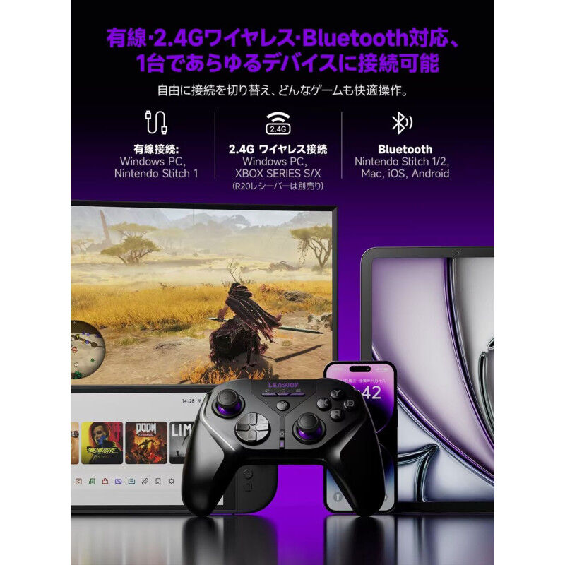 Leadjoy Xeno Plus 箱　付属品全てあり LEADJOY XENO-PLUS-COMBO (ワイヤレス ゲームパッド ブラック