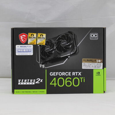 中古  MSI GeForce RTX 4060 Ti VENTUS 2X BLACK 8G OC（RTX4060 Ti 8GB） 3480033855 
