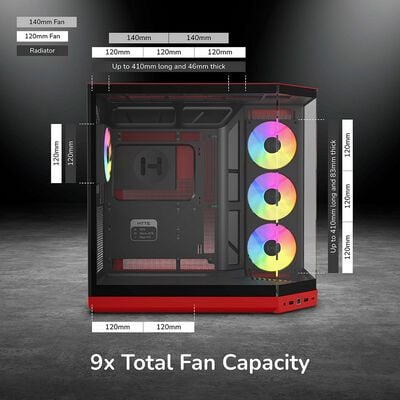 HYTE  Y50 RGB Black Cherry (E-ATX ガラスパネル ブラック/レッド) 