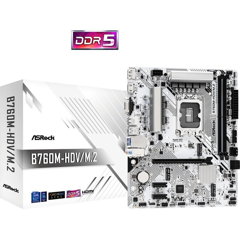 ASRock B760M-HDV/M.2 (B760 1700 MicroATX ホワイト