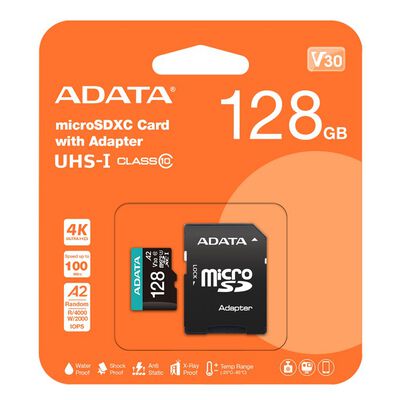 ADATA  Premier Pro microSDXC UHS-I U3 クラス 10 AUSDX128GUI3V30SA2-RA1 (128GB) 