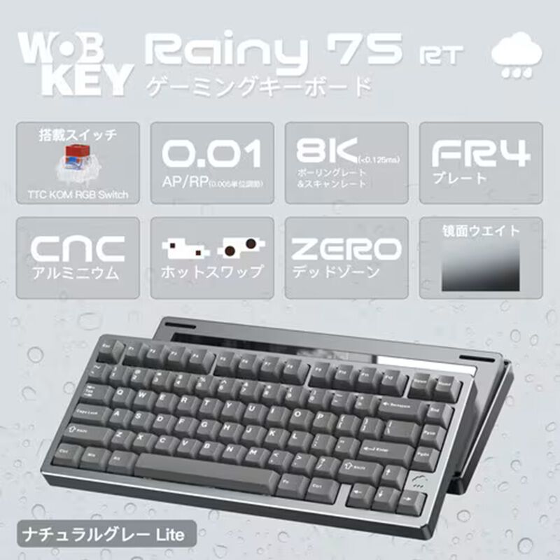 WOBKEY Rainy 75 RT Lite LRT75GREY (グレー) ｜ パソコン通販の