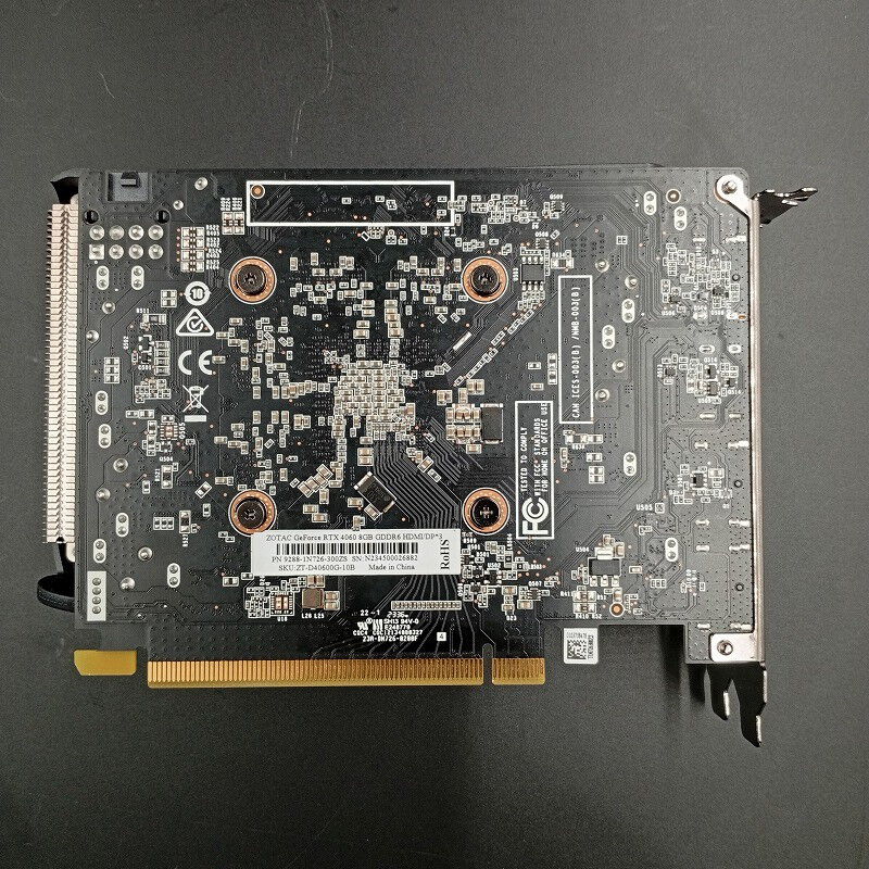 中古 ZOTAC ZT-D40600G-10B(RTX4060 8GB) 3330002951