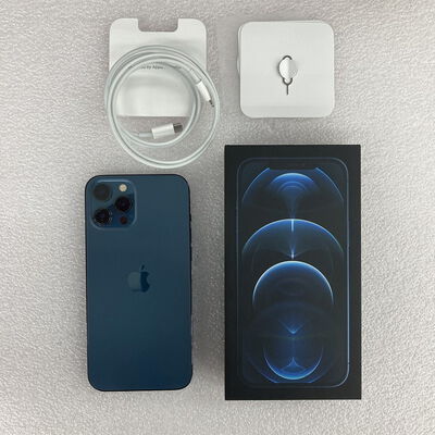 【京都店】中古  【SIMロック解除済み】【docomo】Apple iPhone12 Pro Max 6.7インチ 128GB (パシフィックブルー)  MGCX3J/A 155652 