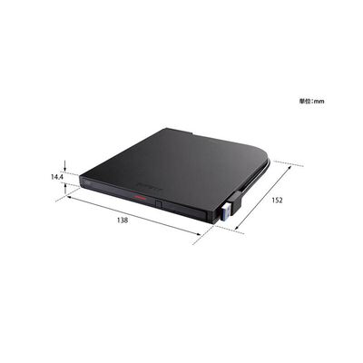 BUFFALO  DVSM-PTR8U3-BKA (USB3.2 Gen1 DVD 読込専用モデル) 