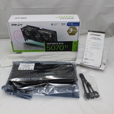 【通販センター】中古  PNY GeForce RTX 5070 Ti 16GB Overclocked Triple Fan VCG5070T16TFXPB1-O 3480039541 
