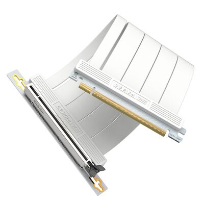 EZDIY  RC21 - PCIe 5.0 x16 200 mm Riser Cable 90-Degree - White EZDPC247-1 (PCIe 5.0 ライザーケーブル 200mm ホワイト) 