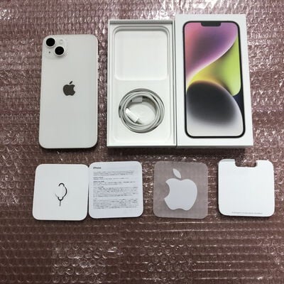 【宮崎恒久店】中古  【国内版SIMフリー】Apple iPhone14 Plus 6.7インチ 128GB (スターライト) MQ4D3J/A 154945 