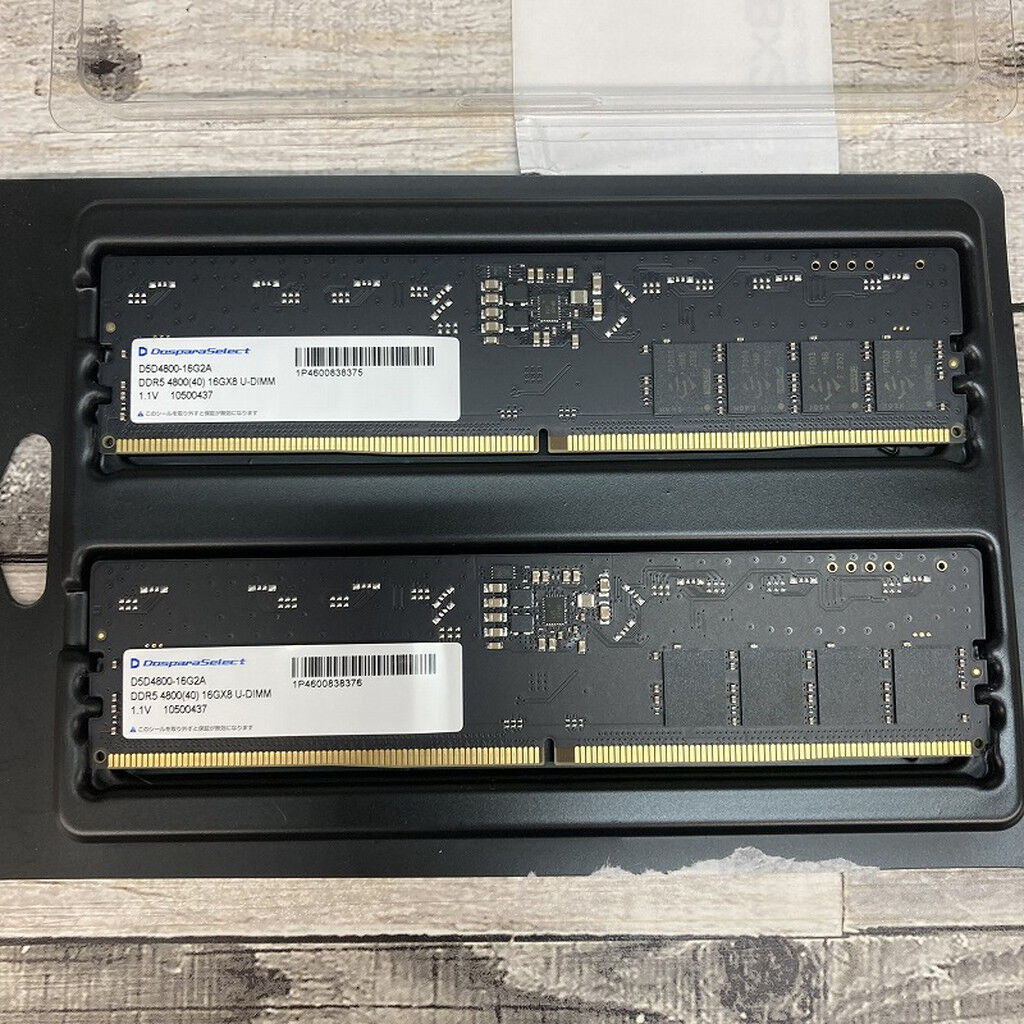 中古 ﾄﾞｽﾊﾟﾗｾﾚｸﾄ D5D4800-16G2A(DDR5 PC5-38400 16GBx2) 3320005119