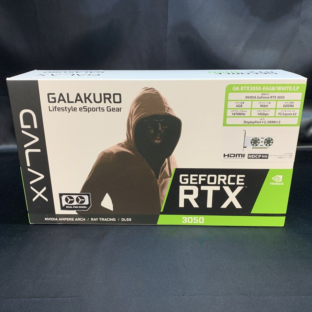 中古 玄人志向 GK-RTX3050-E6GB/WHITE/LP (RTX3050 6GB) 166371
