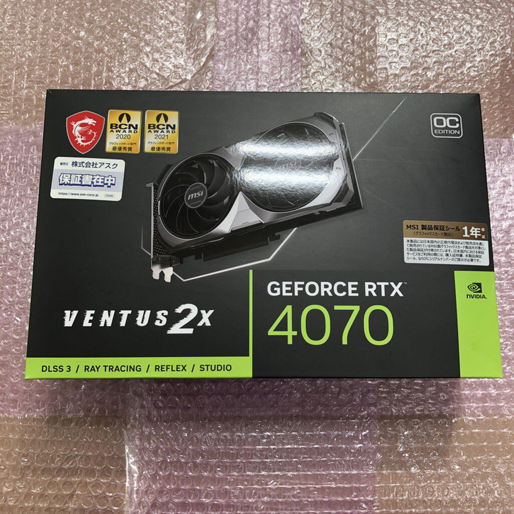 中古 MSI GeForce RTX 4070 VENTUS 2X 12G OC (RTX4070 12GB) 157129