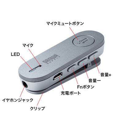 サンワサプライ  MM-BTMSP3CL Bluetoothスピーカーフォン（クリップ式マイクのみ） 