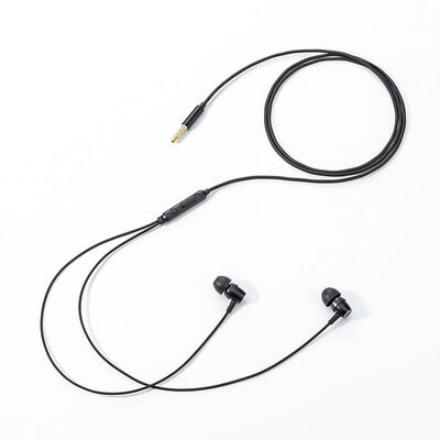 サンワサプライ  MM-HS707BK マイク付きステレオイヤホン（音量調節スイッチ付き） 