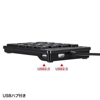 サンワサプライ  NT-18CUHBK USBテンキー（Type-Cコネクタ・USB2.0ハブ付き） 