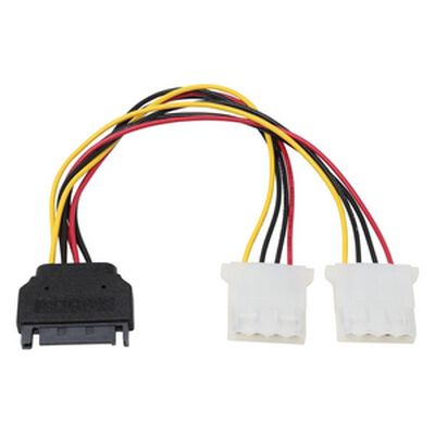 AINEX  S2-1501D (二股電源ケーブル SATA→大4P 15cm) 
