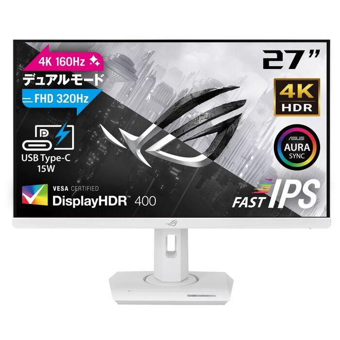 ROG Strix XG27UCG-W 4K 160Hz ホワイト モニター Amazon.com: ASUS ROG Strix 27” 4K HDR USB-C Gaming Monitor
