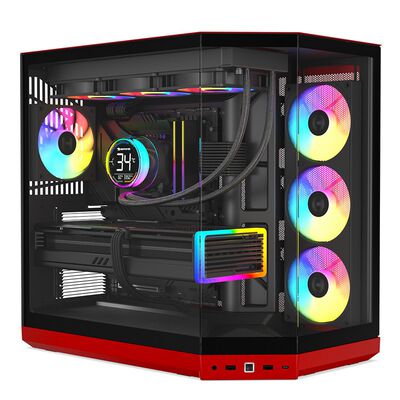 HYTE  Y50 RGB Black Cherry (E-ATX ガラスパネル ブラック/レッド) 
