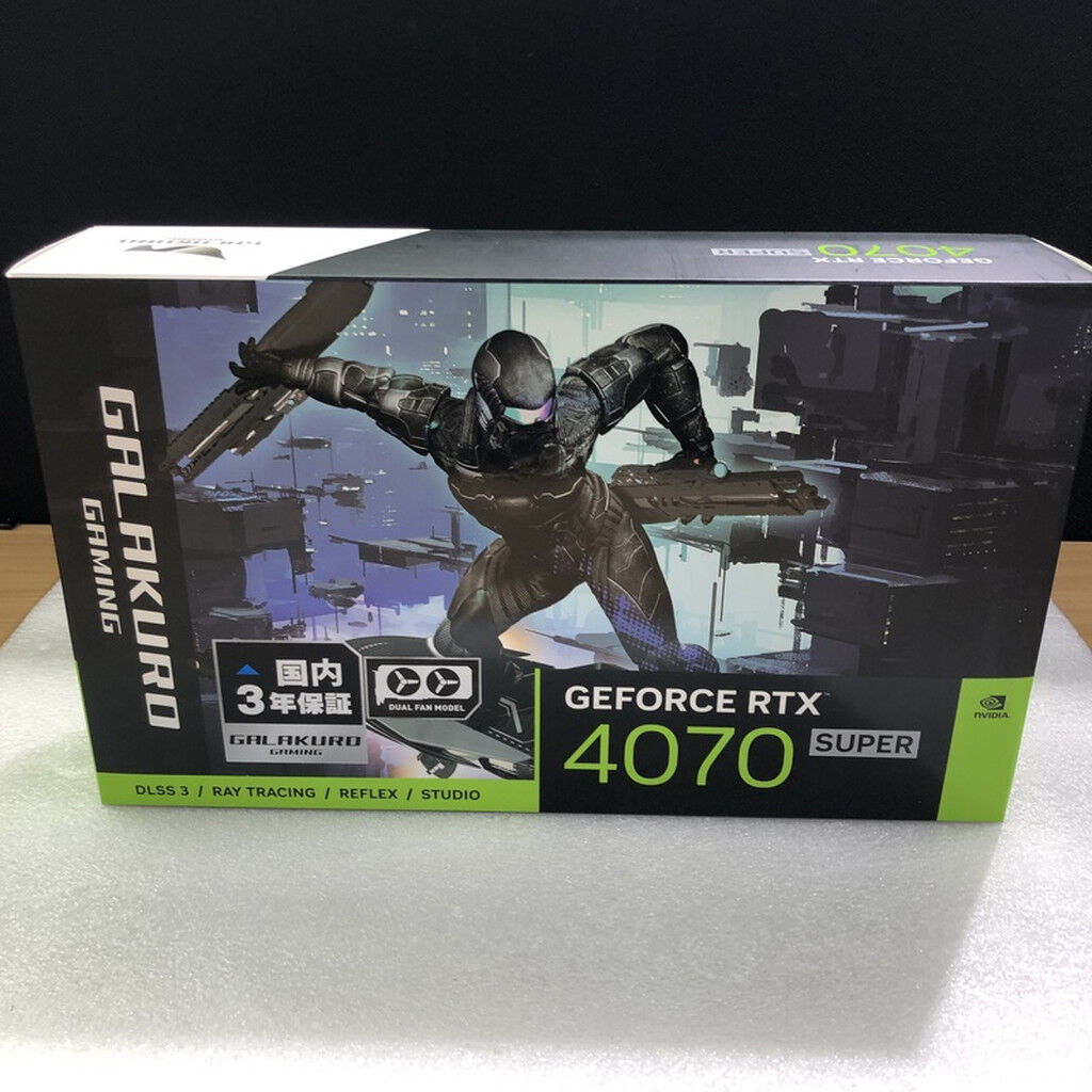 中古 玄人志向 GG-RTX4070SP-E12GB/DF2(RTX4070 SUPER 12GB