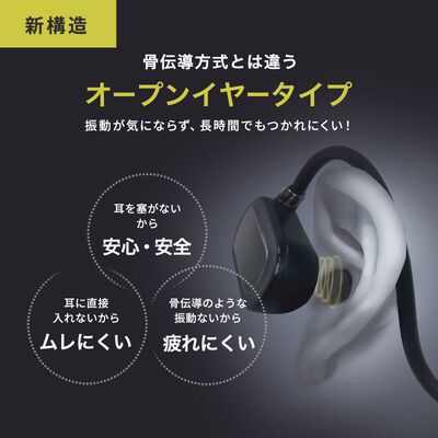 サンワサプライ  MM-BTSH71BK (超軽量Bluetoothオープンイヤーヘッドセット) 