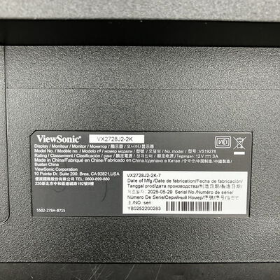 【大須店】中古  Viewsonic VX2728J2-2K-7 (27"W 2H1DP 240Hz WQHD) 3120023125 