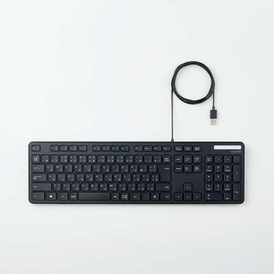 エレコム  TK-FCM108KBK (抗菌 有線薄型フルキーボード) 