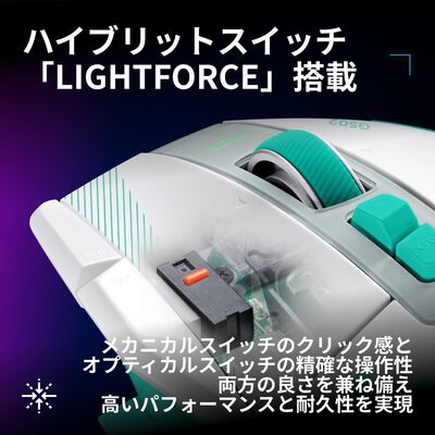 Logicool  G502 X PLUS LIGHTSPEEDワイヤレスRGBゲーミング マウス G502XWL-RGBM (ミントグリーン) 