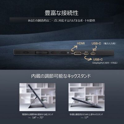 ASUS  ProArt Display PA169CDV (15.6インチワイド タッチペン付きポータブルディスプレイ) 