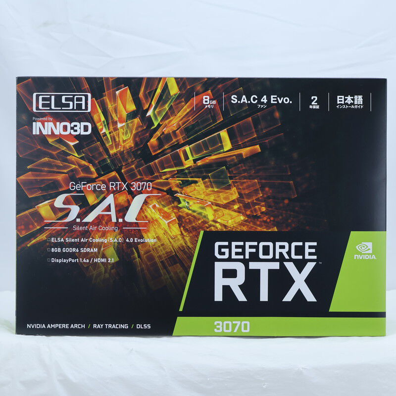 ELSA RTX3070 新古品 中古 ELSA GeForce RTX 3070 S.A.C（RTX3070 8GB） 3480042617