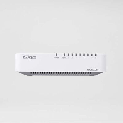 エレコム  EHC-G08PA4-W (スイッチングハブ 8ポート ホワイト) 
