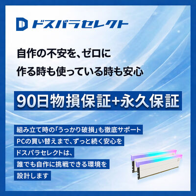 ドスパラセレクト  D5D6000-16G2A1-RGB-WH (DDR5 PC5-48000 16GB 2枚組) 