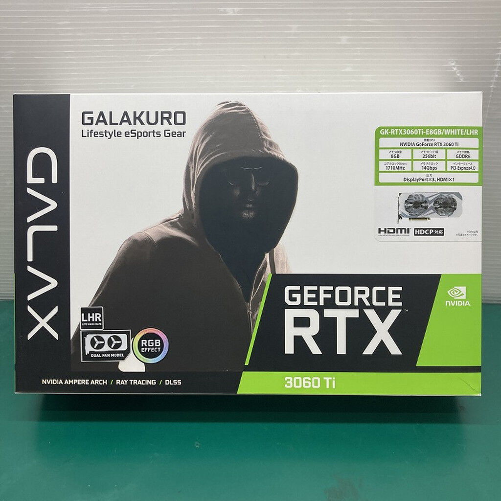 玄人志向 GALAKURO GK-3060ti WHITE LHR 8GB 玄人志向 GK-RTX3060Ti-E8GB/WHITE/LHR GALAKURO GEFORCE RTX 3060 Ti