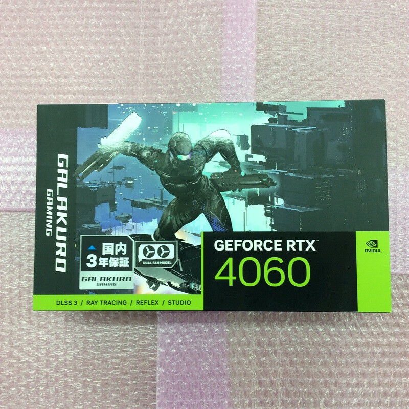 中古 玄人志向 GG-RTX4060-E8GB/OC/DF3 (RTX4060 8GB