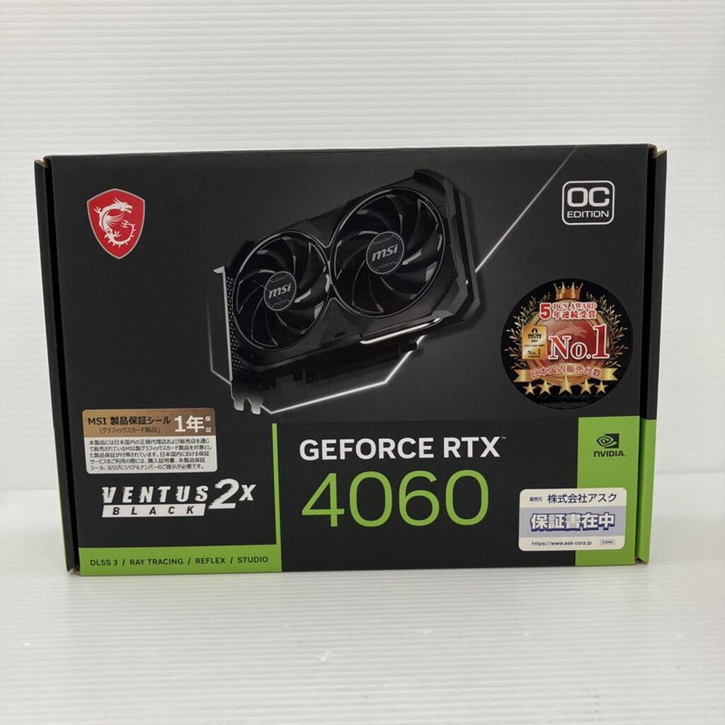 中古 MSI GeForce RTX 4060 VENTUS 2X BLACK 8G OC (RTX4060 8GB
