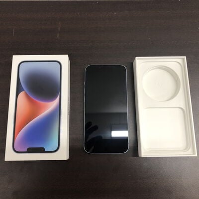【福山ココローズ店】中古  【docomo版SIMフリー】Apple iPhone14 6.1インチ 128GB (ブルー) MPVJ3J/A 154873 