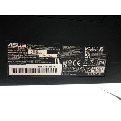 【水戸赤塚店】中古  ASUS VG249Q1A (23.8"W 2H1DP 1ms IPS 165Hz) 4680002239 