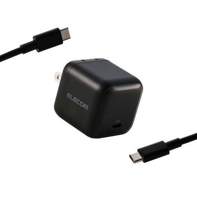 エレコム  ACDC-PD12565BK (USB Power Delivery 65W AC充電器 C-Cケーブル付属/1.5ｍ) 