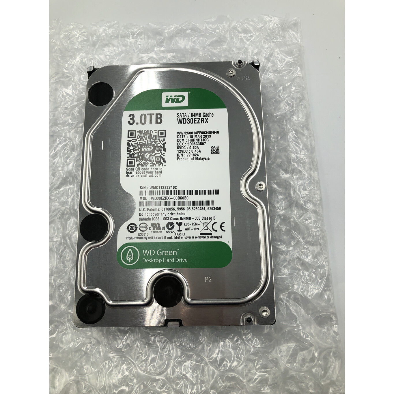 WD 3TB 3.5インチ HDD WD30EZRX 中古品 2台セット Amazon | WD HDD 内蔵ハードディスク 3.5インチ 3TB Green