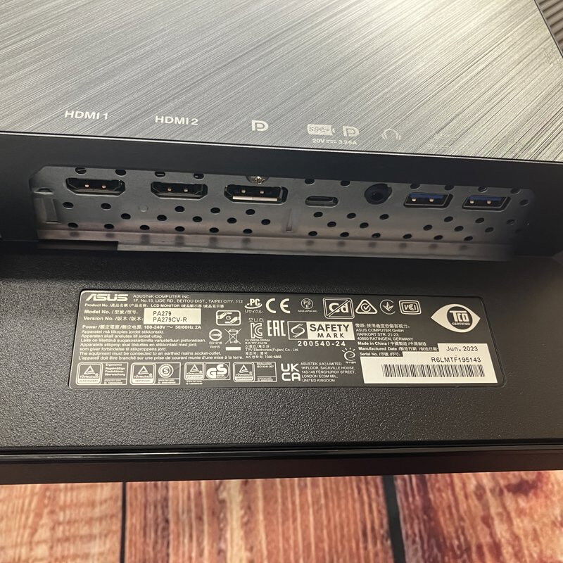 中古 ASUS PA279CV-R (27W 2H1DP 5ms IPS 4K HDR) 5070002401 （402491