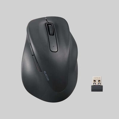 エレコム  M-XGM30DBSKBK (静音 2.4GHz無線マウス "EX-G"5ボタン Mサイズ ブラック) 