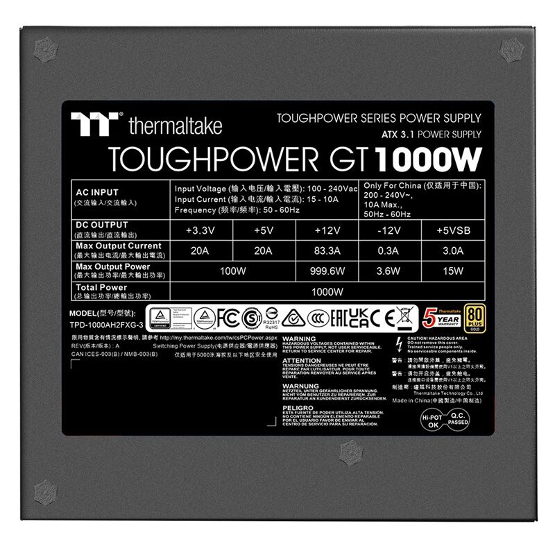 【新品未開封】Thermaltake/PS-TPT-1000FNFAGJ-3 Thermaltake（サーマルテイク） Thermaltake PS-TPT-0750FNFAGJ-3