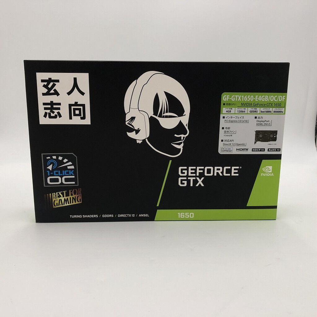 中古 玄人志向 GF-GTX1650-E4GB/OC/DF (GTX1650 4G GDR5) 139577