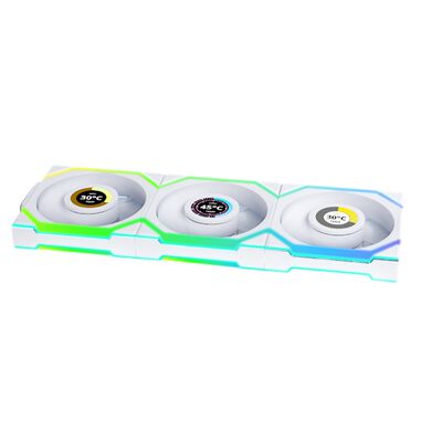 Lian-Li  UNI FAN SL WIRELESS LCD120 WT 3Pack UF-SL120-LCD-WLS-3W (120mm ホワイト 3個パック) 
