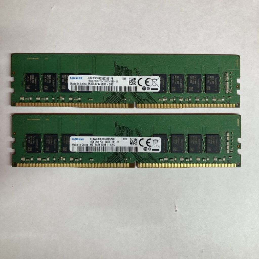 （中古） デスクトップ用　DDR4-2400 16GB x 2枚 合計32GB デスクトップPC用 メモリ DDR4-2400 32GB（16GB×2枚）｜PC4-19200