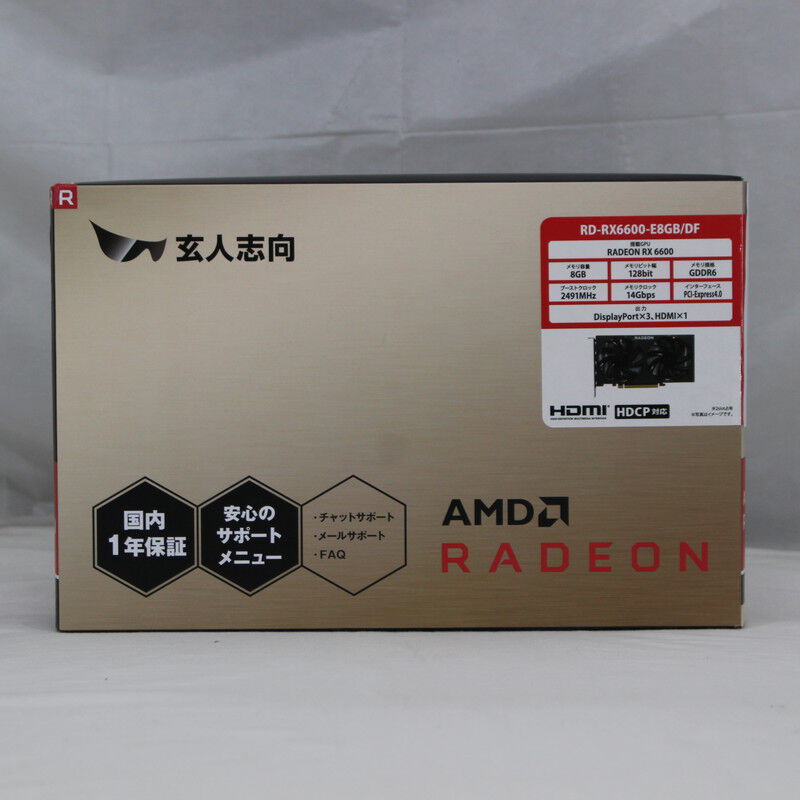 中古 玄人志向 RD-RX6600-E8GB/DF（RX6600 8GB） 3480033024