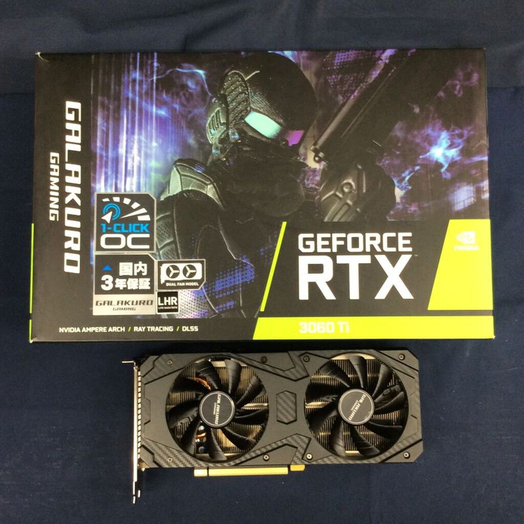 中古 【LHR版】玄人志向 GG-RTX3060Ti-E8GB/DF/LHR (RTX3060Ti