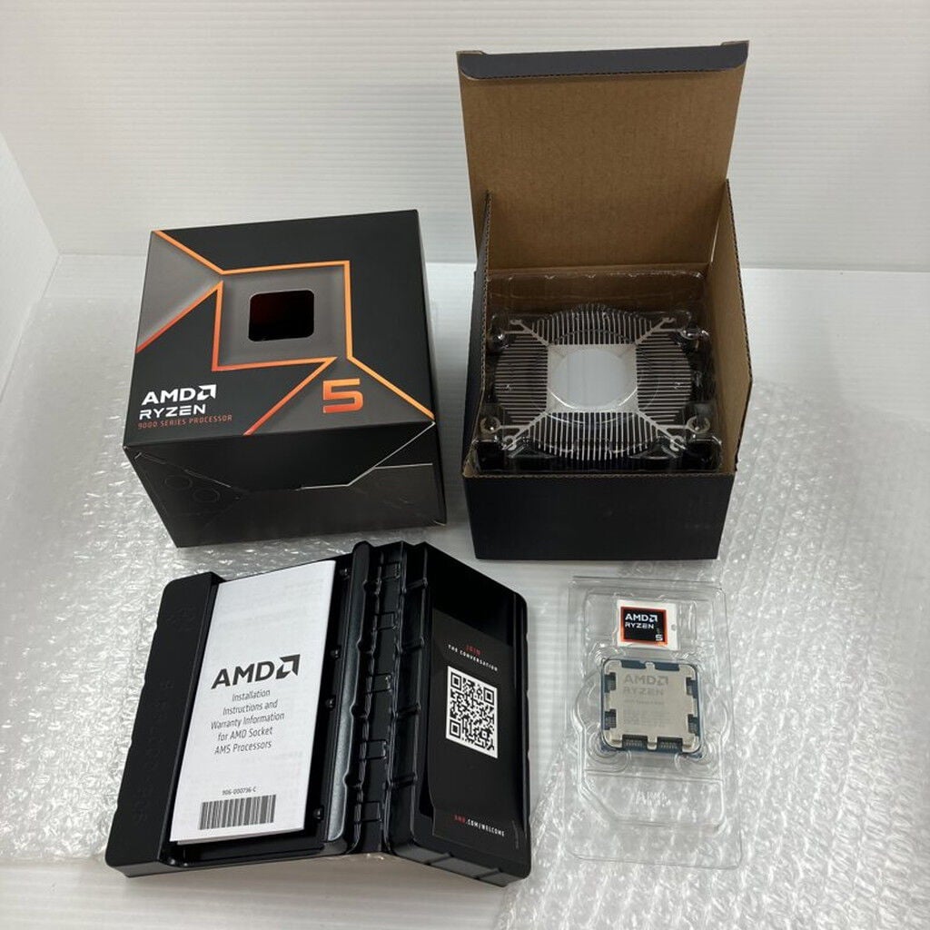 新品未開封☆AMD Ryzen 5 9600 Socket AM5 2個セット 中古 AMD Ryzen 5 9600 (AM5/3.8GHz/38M/C6/T12/65W)) 177129 （370639